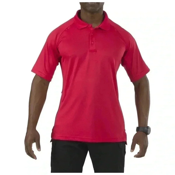 5.11 Tactical PERFORMANCE SHORT SLEEVE POLO  red LARGE - Picture 1 of 8